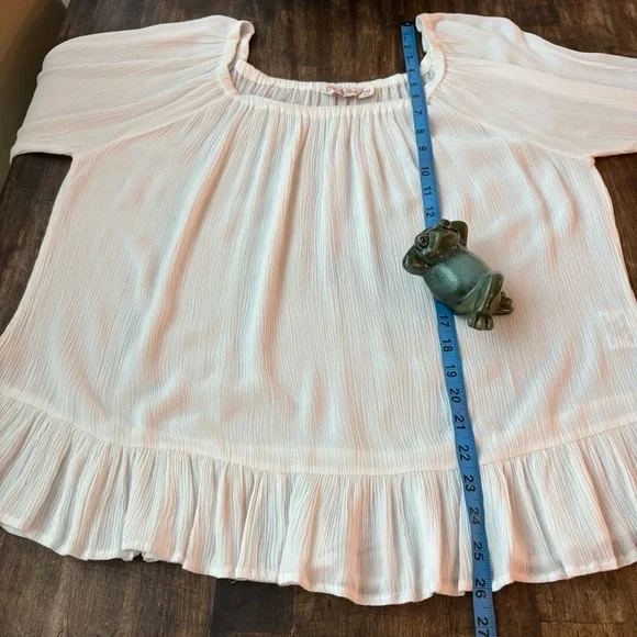 RIVER & ROSE White Long Sleeve Crinkle Pullover Top! Excellent condition! Medium - Picture 9 of 10